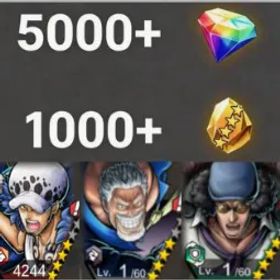 ワンピースバウンティラッシュ Law+Garp+Kuzan💎5000+✨1000+