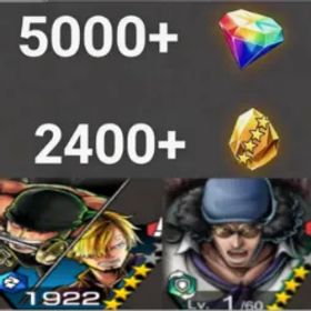 ワンピースバウンティラッシュ Zoro&Sanji+Kuzan💎5000+✨2400+