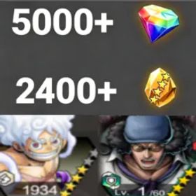 ワンピースバウンティラッシュ Luffy+Kuzan💎5000+✨2400+