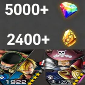 ワンピースバウンティラッシュ Zoro&Sanji+RogerDark💎5000+✨2400+