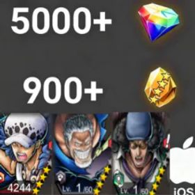 ワンピースバウンティラッシュ Law+Garp+Kuzan💎5000+✨900+
