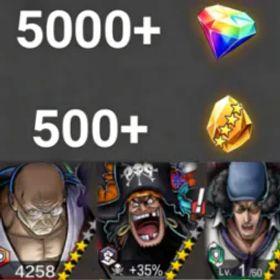 ワンピースバウンティラッシュ Nusjuro+Teach+Kuzan💎5000+✨500+