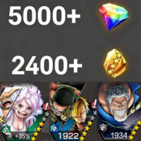 ワンピースバウンティラッシュ Bonney+Zoro&Sanji+Garp💎5000+✨2400+