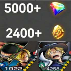 ワンピースバウンティラッシュ Zoro&Sanji+Sabo💎5000+✨2400+