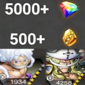 ワンピースバウンティラッシュ Luffy+Newgate💎5000+✨500+