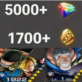 ワンピースバウンティラッシュ Zoro&Sanji+Garp💎5000+✨1700+