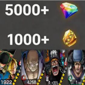 ワンピースバウンティラッシュ Zoro&Sanji+Nusjuro+Teach+Kuzan💎5000+✨1000+
