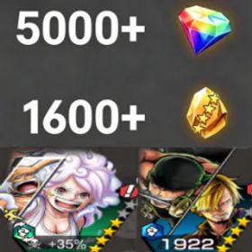 ワンピースバウンティラッシュ Bonney+Zoro&Sanji💎5000+✨1600+