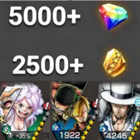 ワンピースバウンティラッシュ Bonney+Zoro&Sanji+Lucci💎5000+✨2500+