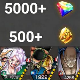 ワンピースバウンティラッシュ Bonney+Zoro&Sanji+Nusjuro💎5000+✨500+