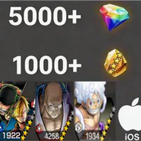 ワンピースバウンティラッシュ Zoro&Sanji+Luffy+Nusjuro💎5000+✨1000+