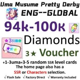 ウマ娘プリティーダービー [Global] Uma Musume | 100K+ Carats | 3-5 SSR | SSR Ticket *5