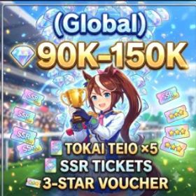 ウマ娘プリティーダービー (Global)💎 90K-150K +5✖Tokai Teio！！