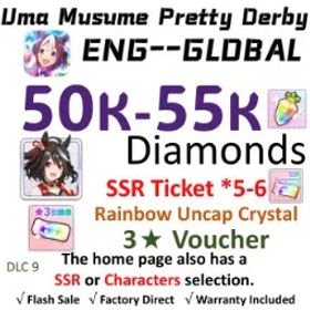 ウマ娘プリティーダービー [Global] Uma Musume | Kitasan Black (Gilded Shrine to Glory) | 46K+ Diamonds | SSR Ticket *5