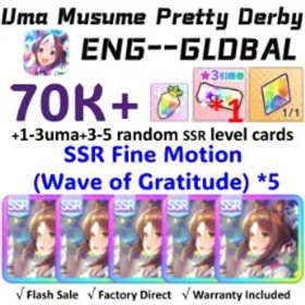 ウマ娘プリティーダービー [Global] Uma Musume | Fine Motion (Wave of Gratitude) *5 | 70k + Diamonds | Rainbow Uncap Crystal | 3★ Voucher *1
