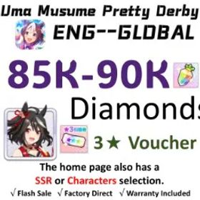 ウマ娘プリティーダービー [Global] Uma Musume | Kitasan Black (Gilded Shrine to Glory) | 85K + Diamonds| Rainbow Uncap Crystal | 3★ Voucher *2