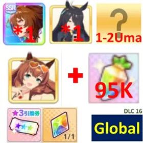 ウマ娘プリティーダービー [Global] Uma Musume | Must bring the characters in the picture or SSR support cards | 95K + Diamonds