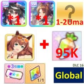 ウマ娘プリティーダービー [Global] Uma Musume | Must bring the characters in the picture or SSR support cards | 95K + Diamonds |