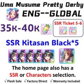 ウマ娘プリティーダービー [Global] Uma Musume | Kitasan Black (Fire at My Heels) *5 + Fine Motion (Wave of Gratitude) *1 | 35,000+ Diamonds |