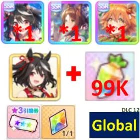 ウマ娘プリティーダービー [Global] Uma Musume | Must bring the characters in the picture or SSR support cards | 99K + Diamonds |