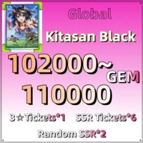 ウマ娘プリティーダービー 🌺Global server🌺102000~110000 GEM🌺Kitasan Black 🌺Starter/Reroll Account 🎁AUTO 24/7 Instant Delivery
