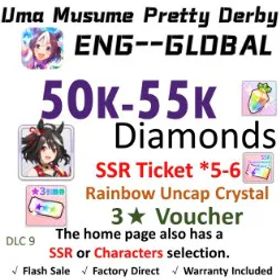 ウマ娘プリティーダービー [Global] Uma Musume | Kitasan Black (Gilded Shrine to Glory) | 50K + Diamonds | SSR Ticket *5