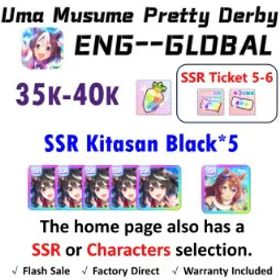 ウマ娘プリティーダービー [Global] Uma Musume | Kitasan Black (Fire at My Heels) *5+Super Creek (Piece of Mind)*1 | 35K + Diamonds | Rainbow Uncap Crystal | 3★ Voucher *1