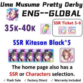 ウマ娘プリティーダービー [Global] Uma Musume | Kitasan Black (Fire at My Heels) *5+Narita Taishin (Nevertheless) | 35K + Diamonds | SSR Ticket *3 |