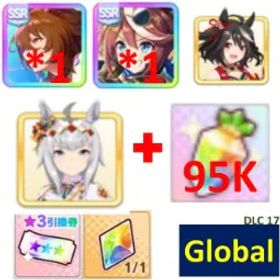 ウマ娘プリティーダービー [Global] Uma Musume | Must bring the characters in the picture or SSR support cards | 95K + Diamonds