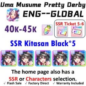 ウマ娘プリティーダービー [Global] Uma Musume | Kitasan Black (Fire at My Heels) *5 | 40K + Diamonds | SSR Ticket *3 | Rainbow Uncap Crystal | 3★ Voucher *1
