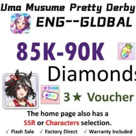 ウマ娘プリティーダービー [Global] Uma Musume | Kitasan Black (Gilded Shrine to Glory) | 85K + Diamonds | Rainbow Uncap Crystal | 3★ Voucher *2