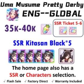 ウマ娘プリティーダービー [Global] Uma Musume | Kitasan Black (Fire at My Heels) *5+Rice Shower (Vampire Makeover!) | 35K + Diamonds |