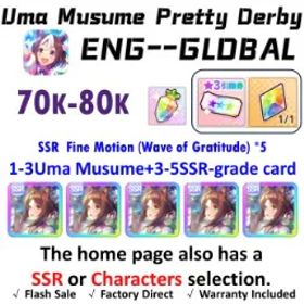 ウマ娘プリティーダービー [Global] Uma Musume | Fine Motion (Wave of Gratitude) *5 | 70K+ Diamonds | Rainbow Uncap Crystal | 3★ Voucher *1