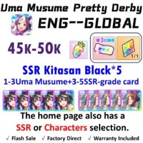 ウマ娘プリティーダービー [Global] Uma Musume | Kitasan Black (Fire at My Heels) *5 + Fine Motion (Wave of Gratitude) *5 | 45K+ Diamonds| Rainbow Uncap Crystal | 3★ V
