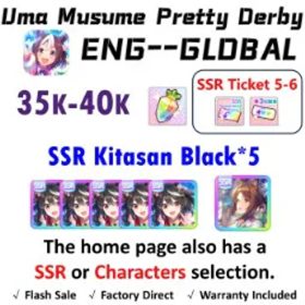 ウマ娘プリティーダービー [Global] Uma Musume | Kitasan Black (Fire at My Heels) *5 + Fine Motion (Wave of Gratitude) *1 | 35K + Diamonds | Rainbow Uncap Crystal | 3★ Vou