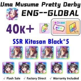 ウマ娘プリティーダービー [Global] Uma Musume | Kitasan Black (Fire at My Heels) *5+ Fine Motion (Wave of Gratitude) *4 | 40K + Diamonds | Rainbow Uncap Crystal | 3★ V
