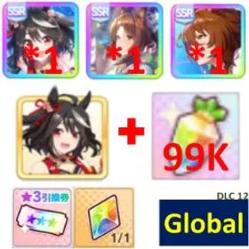 ウマ娘プリティーダービー [Global] Uma Musume | Must bring the characters in the picture or SSR support cards | 99K + Diamonds