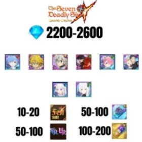 七つの大罪 光と闇の交戦: グラクロ [GLOBAL] 2200-2500 GEMS | SUBARU/BEATRICE | TRISTAN | ESCANOR/MERLIN | 3 FEST UR | 10-20 FEST SSR | 30-70 UR/SSR | 50-100 TICKET SSR | 5 COLLAB