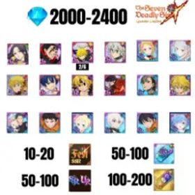 七つの大罪 光と闇の交戦: グラクロ [GLOBAL] 2000-2400 GEMS | GAWAIN | NEMESIS MELIODAS | ESCANOR/MERLIN | SHINRA | SUBARU/BEATRICE | 7 FEST UR | 9 COLLAB | 10-20 FEST SSR
