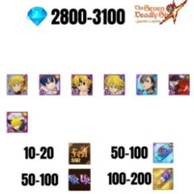 七つの大罪 光と闇の交戦: グラクロ [GLOBAL] 2800-3100 GEMS | GAWAIN | NEMESIS MELIODAS | ESCANOR/MERLIN | 5 FEST UR | 1 COLLAB | 30-70 FEST UR/SSR