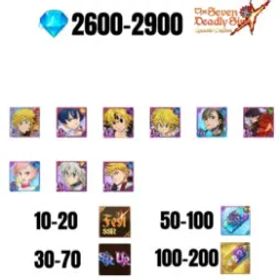 七つの大罪 光と闇の交戦: グラクロ [GLOBAL] 2600-2900 GEMS | GAWAIN | NEMESIS MELIODAS | ESCANOR/MERLIN | 7 FEST UR | 1 COLLAB | 30-70 FEST UR/SSR
