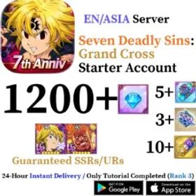 七つの大罪 光と闇の交戦: グラクロ 🌸ASIA🌸 [INSTANT] 1200+ Gems🌸
