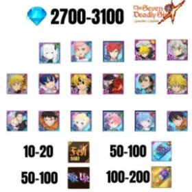 七つの大罪 光と闇の交戦: グラクロ [GLOBAL] 2700-3100 GEMS | GAWAIN | NEMESIS MELIODAS | ESCANOR/MERLIN | SHINRA | SUBARU/BEATRICE |6 FEST UR | 10 COLLAB | 10-20 FEST SSR