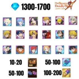 七つの大罪 光と闇の交戦: グラクロ [GLOBAL] 1300-1700 GEMS | GAWAIN | NEMESIS MELIODAS | ESCANOR/MERLIN | SHINRA | SUBARU/BEATRICE | 8 FEST UR | 9 COLLAB | 10-20 FEST SSR