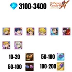 七つの大罪 光と闇の交戦: グラクロ [GLOBAL] 3100-3400 GEMS | GAWAIN | NEMESIS MELIODAS | ESCANOR/MERLIN | 6 FEST UR | 1 COLLAB | 30-70 FEST UR/SSR