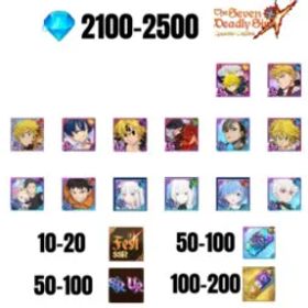 七つの大罪 光と闇の交戦: グラクロ [GLOBAL] 2100-2500 GEMS | GAWAIN | NEMESIS MELIODAS | ESCANOR/MERLIN | SHINRA | SUBARU/BEATRICE | 6 FEST UR | 7 COLLAB | 10-20 FEST SSR