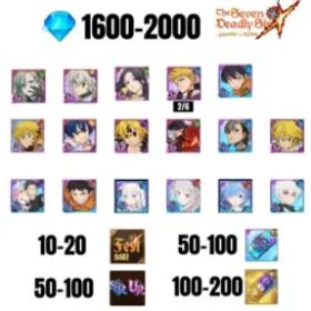 七つの大罪 光と闇の交戦: グラクロ [GLOBAL] 1600-2000 GEMS | GAWAIN | NEMESIS MELIODAS | ESCANOR/MERLIN | SHINRA | SUBARU/BEATRICE | 8 FEST UR | 8 COLLAB | 10-20 FEST SSR