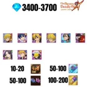 七つの大罪 光と闇の交戦: グラクロ [GLOBAL] 3400-3700 GEMS | GAWAIN | NEMESIS MELIODAS | ESCANOR/MERLIN | 7 FEST UR | 1 COLLAB | 30-70 FEST UR/SSR