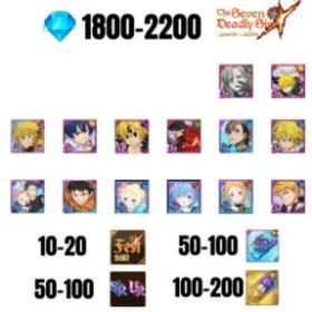 七つの大罪 光と闇の交戦: グラクロ [GLOBAL] 1800-2200 GEMS | GAWAIN | NEMESIS MELIODAS | ESCANOR/MERLIN | SHINRA | SUBARU/BEATRICE | 7 FEST UR | 6 COLLAB | 10-20 FEST SSR