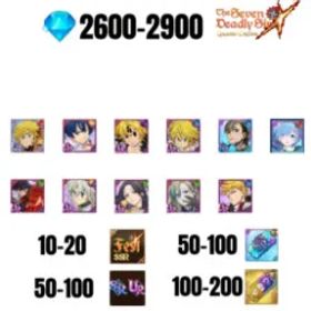 七つの大罪 光と闇の交戦: グラクロ [GLOBAL] 2600-2900 GEMS | GAWAIN | NEMESIS MELIODAS | ESCANOR/MERLIN | 8 FEST UR | 2 COLLAB | 30-70 FEST UR/SSR